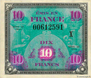 10 francs Drapeau type 1944