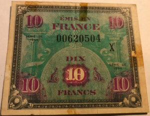 10 francs Drapeau type 1944