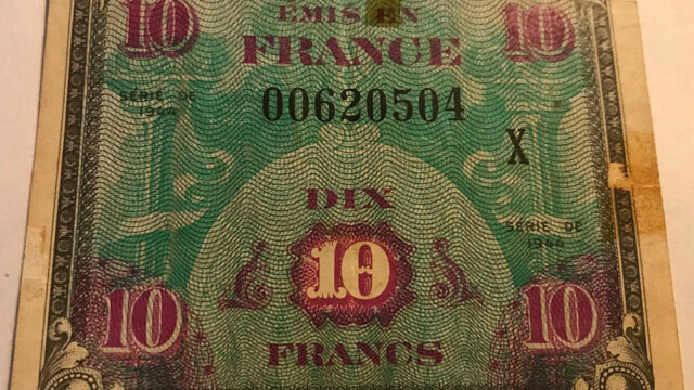 10 francs Drapeau type 1944