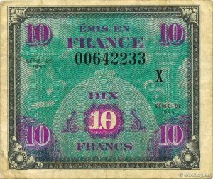 10 francs Drapeau type 1944