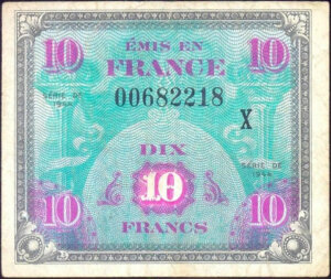 10 francs Drapeau type 1944