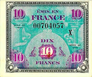 10 francs Drapeau type 1944