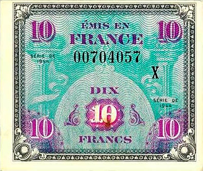 10 francs Drapeau type 1944