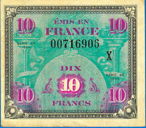 10 francs Drapeau type 1944