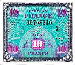 10 francs Drapeau type 1944