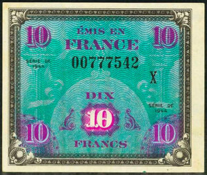 10 francs Drapeau type 1944