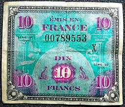 10 francs Drapeau type 1944