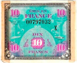 10 francs Drapeau type 1944