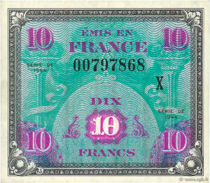 10 francs Drapeau type 1944