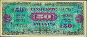 50 francs Drapeau type 1944