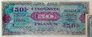 50 francs Drapeau type 1944