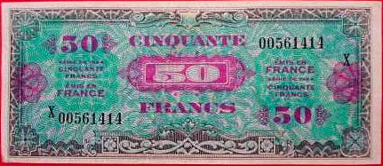 50 francs Drapeau type 1944