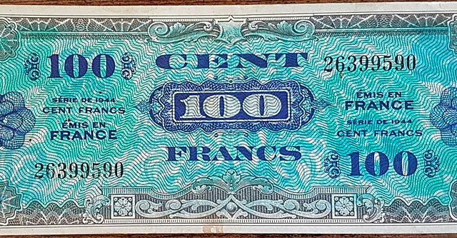 100 francs Drapeau type 1944