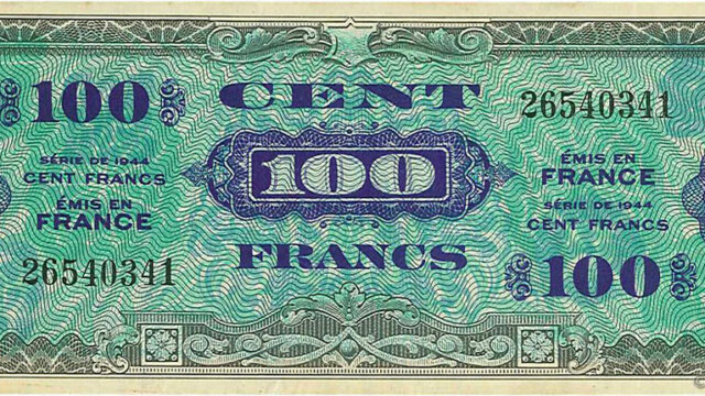 100 francs Drapeau type 1944