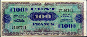 100 francs Drapeau type 1944