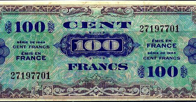 100 francs Drapeau type 1944