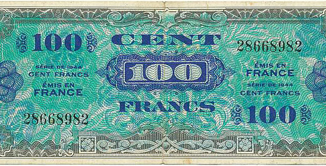 100 francs Drapeau type 1944