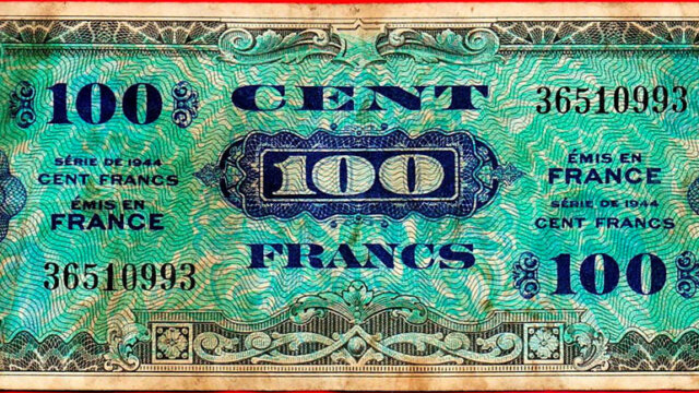 100 francs Drapeau type 1944