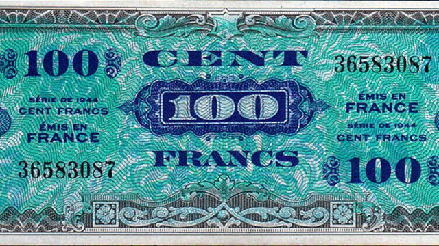 100 francs Drapeau type 1944