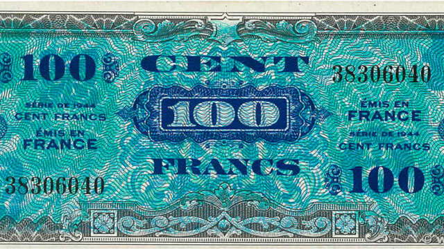 100 francs Drapeau type 1944