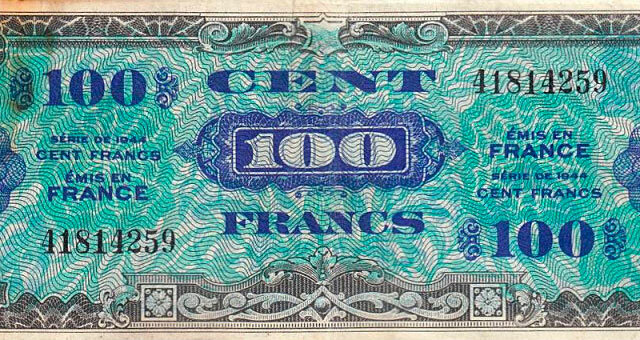 100 francs Drapeau type 1944