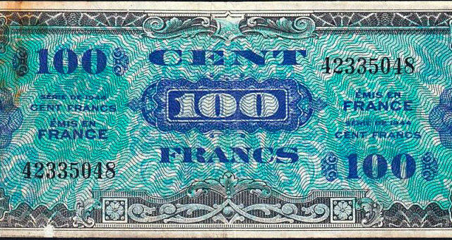 100 francs Drapeau type 1944