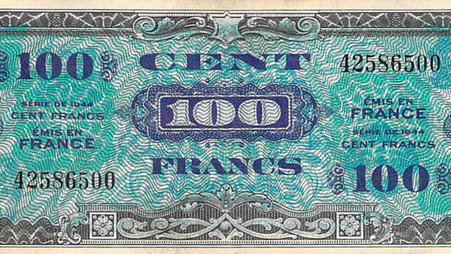 100 francs Drapeau type 1944