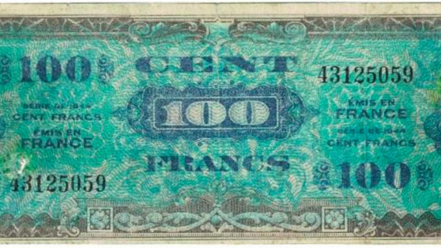 100 francs Drapeau type 1944