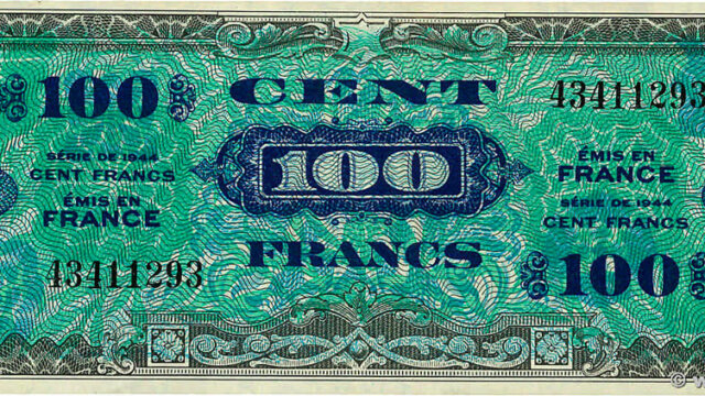 100 francs Drapeau type 1944