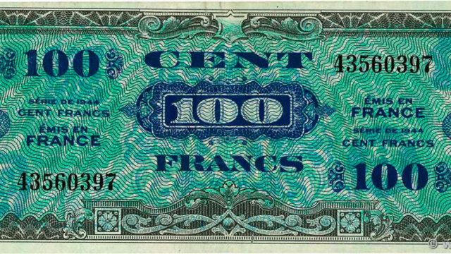 100 francs Drapeau type 1944