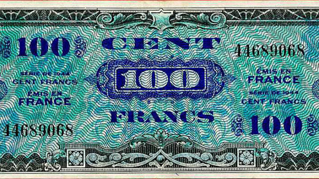 100 francs Drapeau type 1944