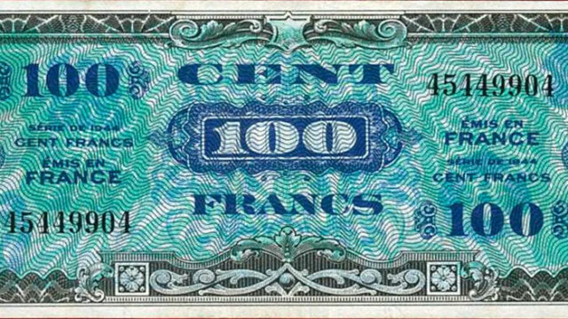 100 francs Drapeau type 1944