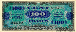 100 francs Drapeau type 1944