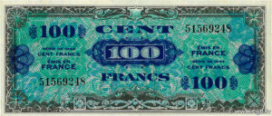 100 francs Drapeau type 1944