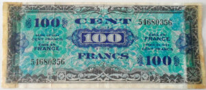 100 francs Drapeau type 1944