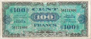 100 francs Drapeau type 1944