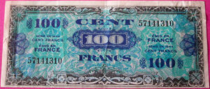 100 francs Drapeau type 1944