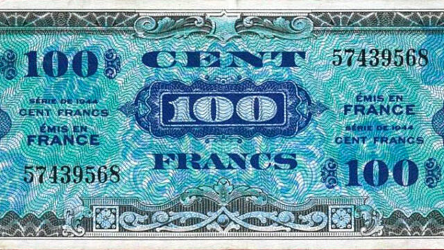 100 francs Drapeau type 1944