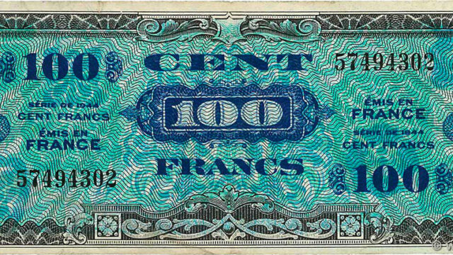 100 francs Drapeau type 1944