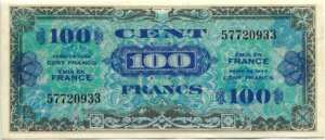 100 francs Drapeau type 1944