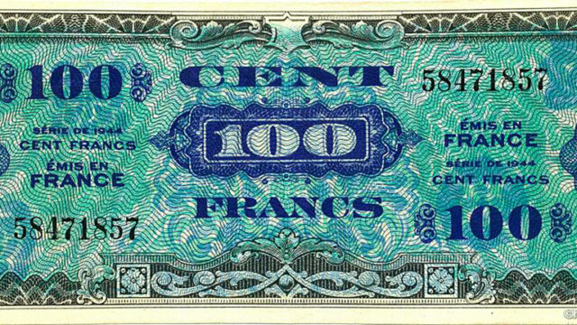 100 francs Drapeau type 1944