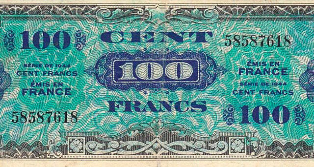 100 francs Drapeau type 1944