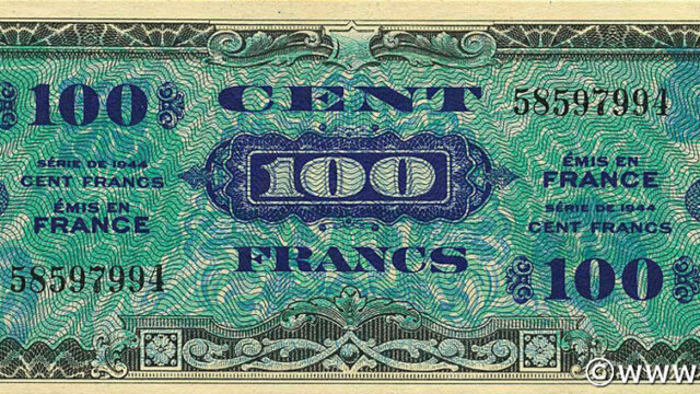 100 francs Drapeau type 1944