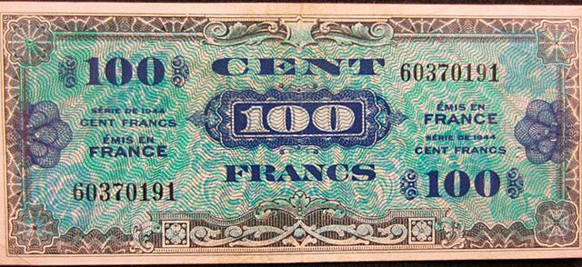 100 francs Drapeau type 1944