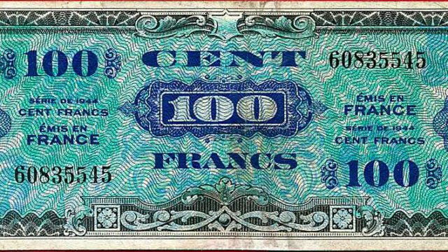 100 francs Drapeau type 1944