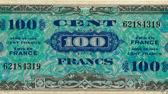 100 francs Drapeau type 1944