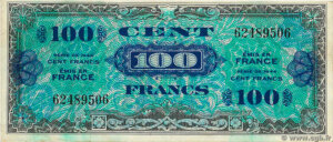 100 francs Drapeau type 1944