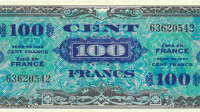 100 francs Drapeau type 1944