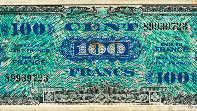 100 francs Drapeau type 1944