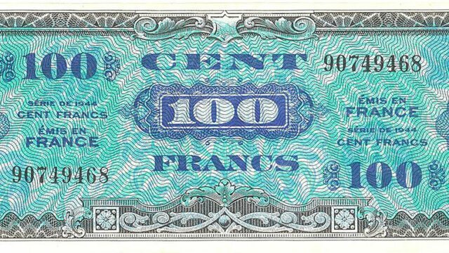 100 francs Drapeau type 1944